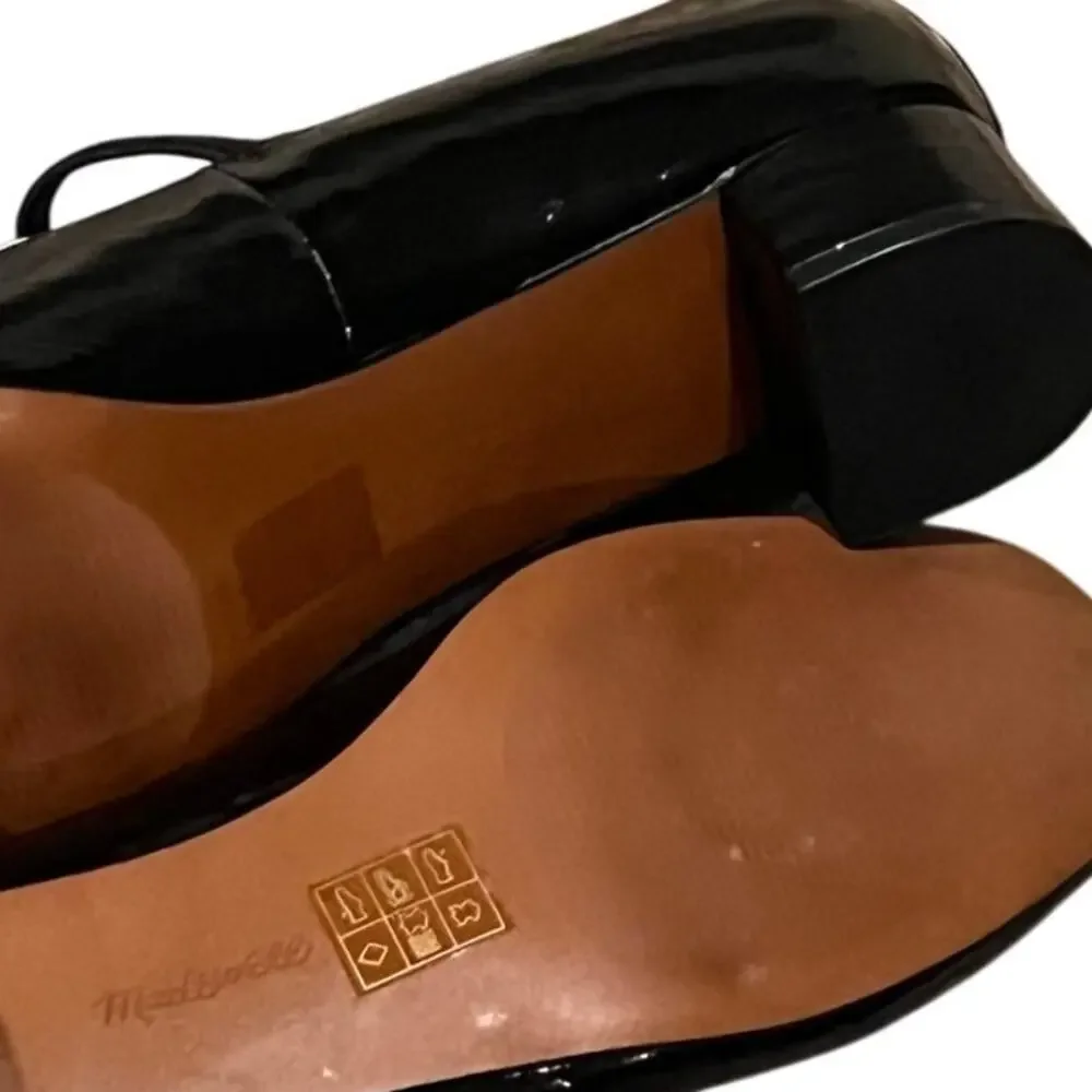 Madewell Women's The Greta Pump Heels Comfort Leather True Black Size 9.5 NWOB
